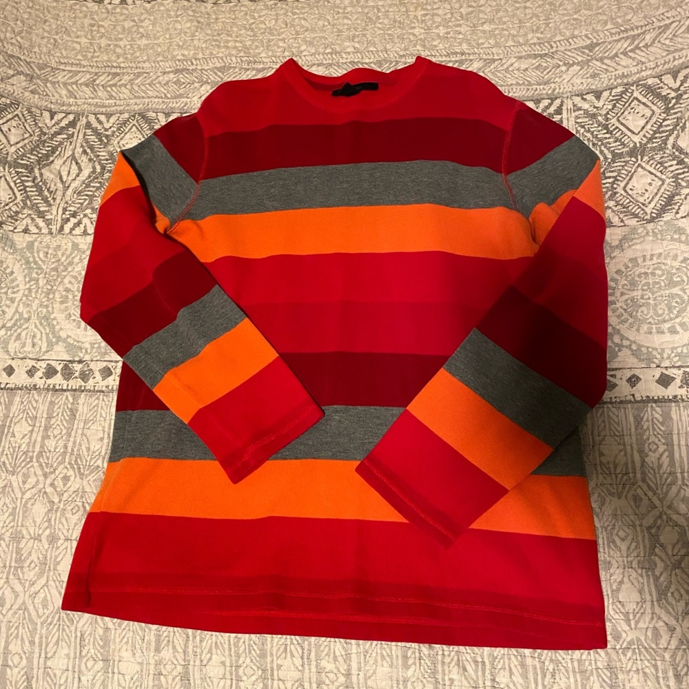 Men’s Express Striped Crewneck Sweater: Classic Fit Size L